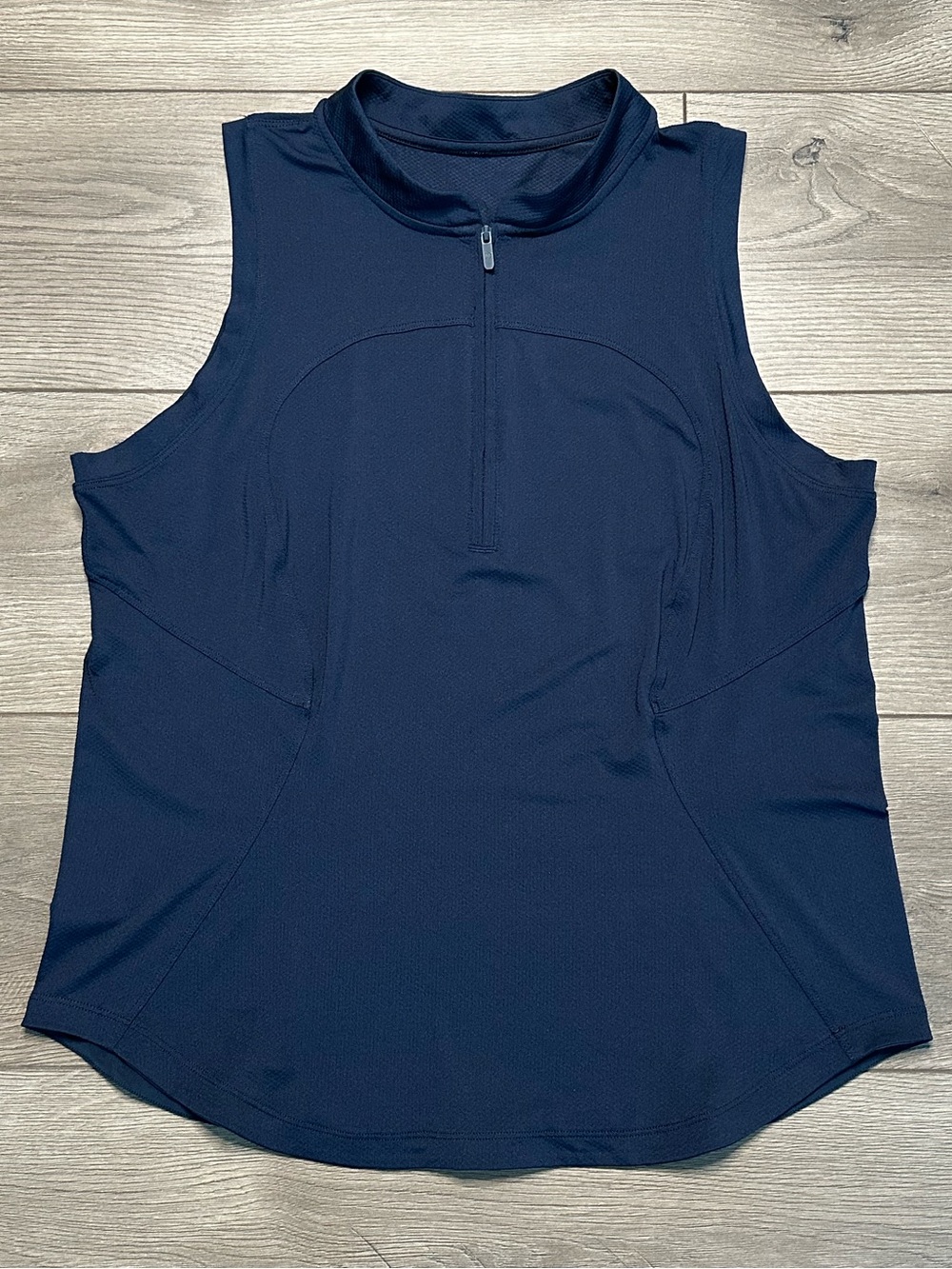 Lululemon Front Zip Mock Neck Tennis Tank Top True Navy Size 12
